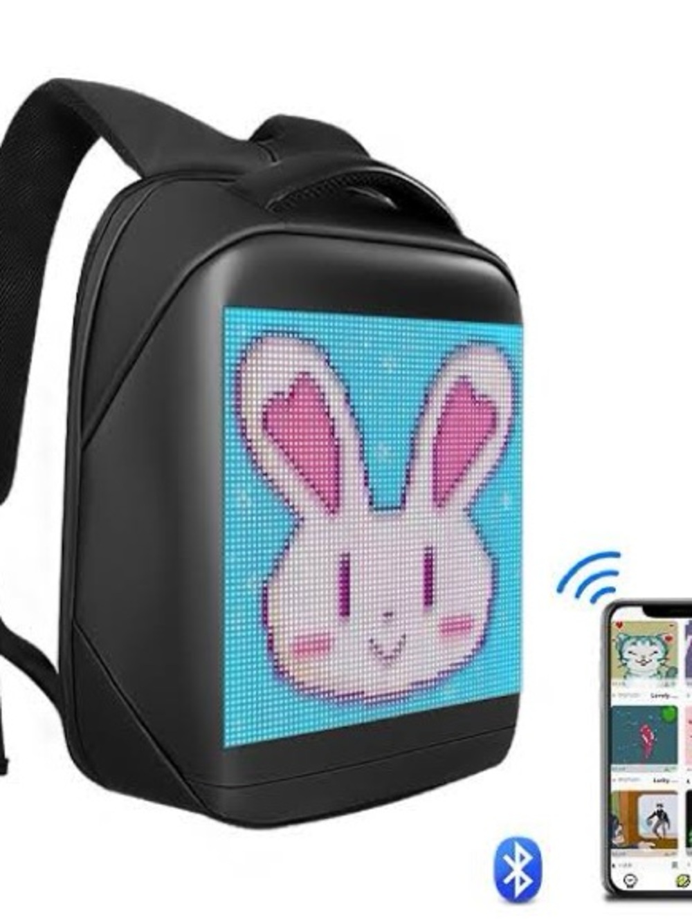 Kids LED Pixel Backpack - bluetooth connected backpack with customizable frames